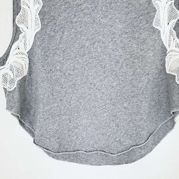 We The Free Grey Top with Lace Side Panels - Picture 3 of 7